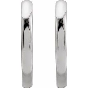 Platinum Hinged 15 mm Hoop Earrings Ethereal Legacy Boutiques