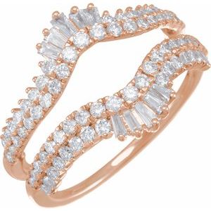14K Rose 1 CTW Natural Diamond Ring Guard Ethereal Legacy Boutiques