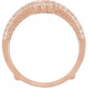 14K Rose 1 CTW Natural Diamond Ring Guard Ethereal Legacy Boutiques