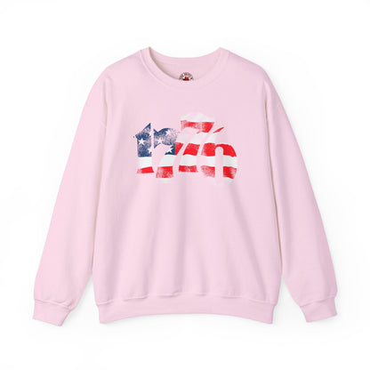 1776 American Flag Crewneck Sweatshirt The Devil's Pickle