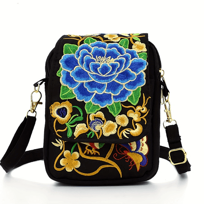 Women's Embroidered Crossbody Bag, Mini Shoulder Bag, Portable Double-Layer Wallet, Phone Pouch NovaCart