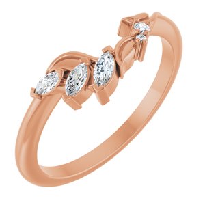 14K Rose 1/8 CTW Natural Diamond Contour Band Ethereal Legacy Boutiques