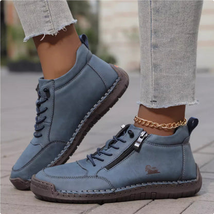 Women's Handmade Stitched Flat Shoes – Soft Sole Lace-Up Casual Flats FitiqueFit