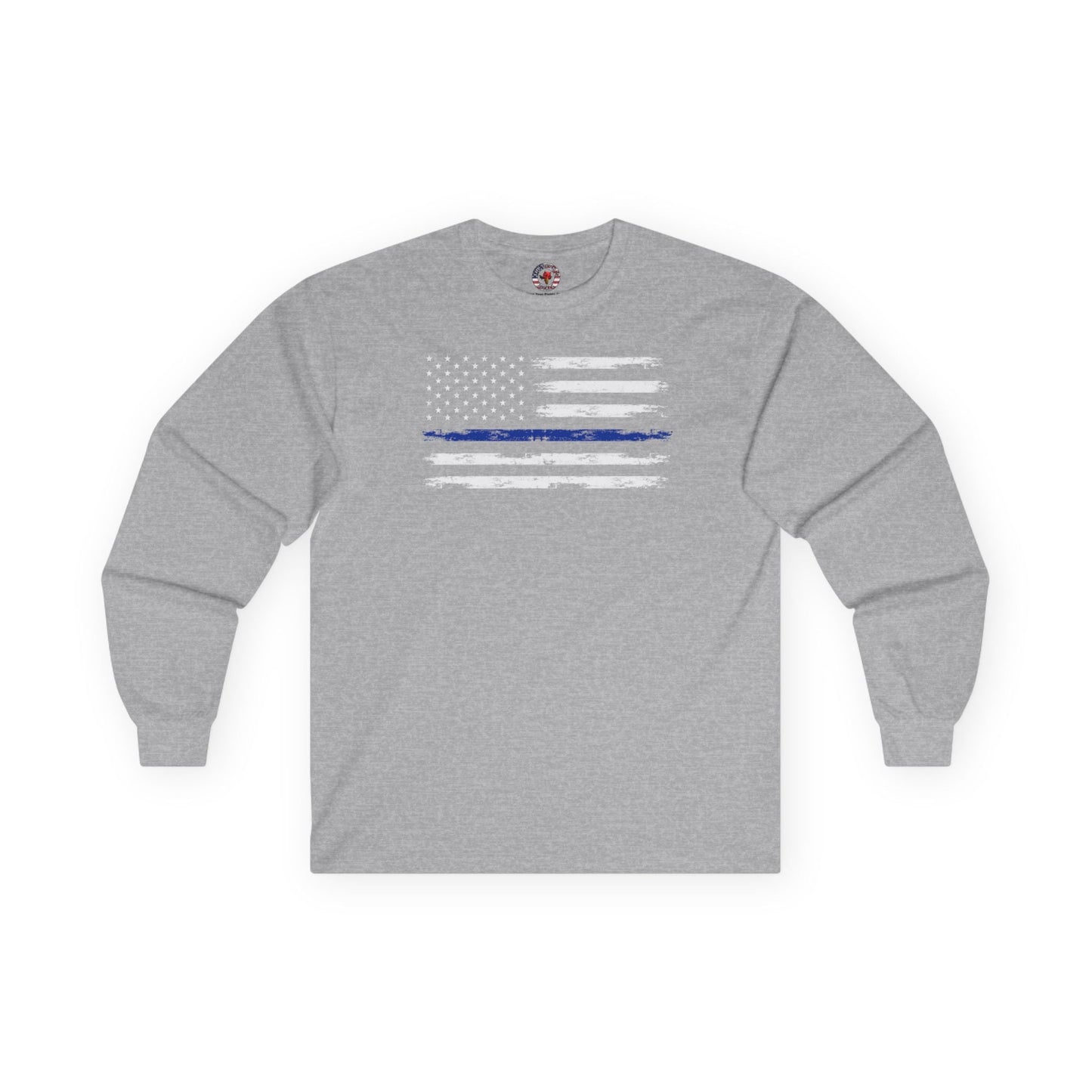 Thin Blue Line American Flag Long Sleeve Tee The Devil's Pickle