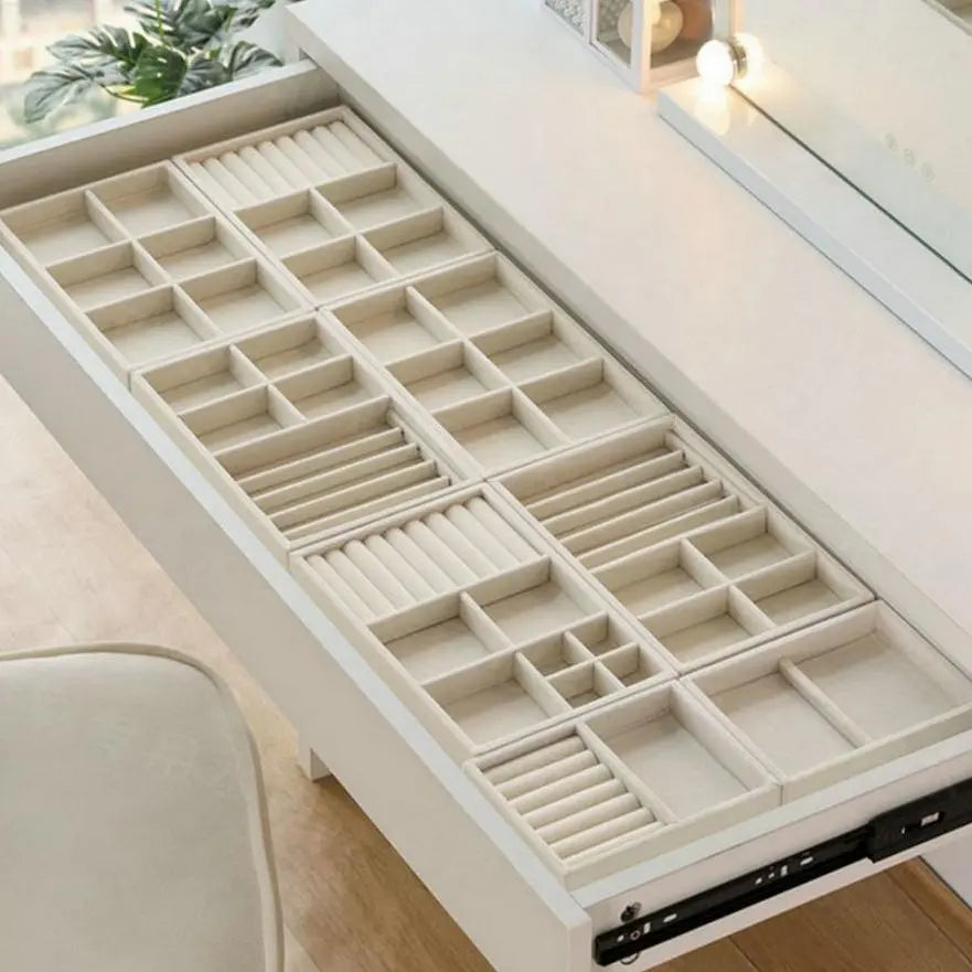 Plush jewelry storage box jewelry box rings earrings bracelets necklaces storage display shelf