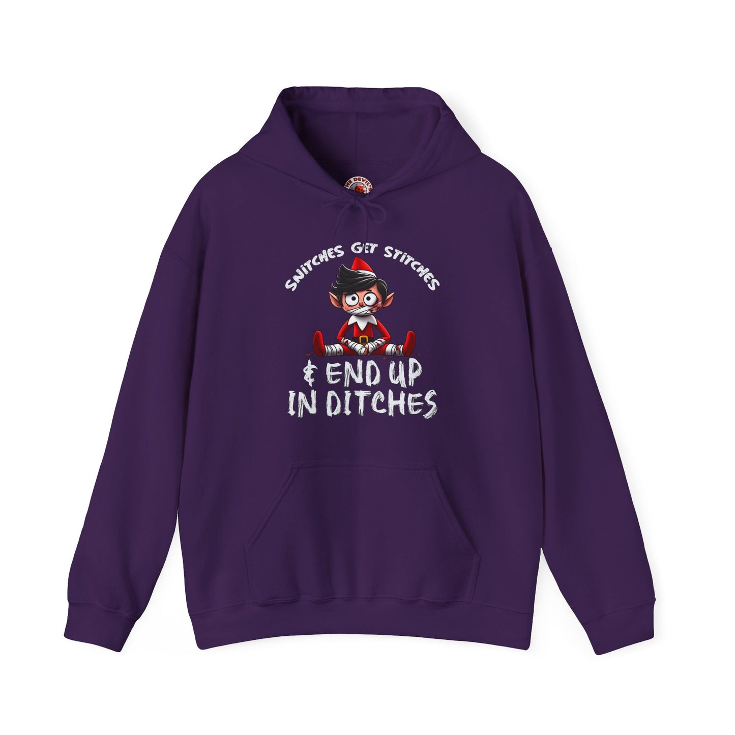 Snitches Get Stitches Hooded Sweatshirt The Devil's Pickle