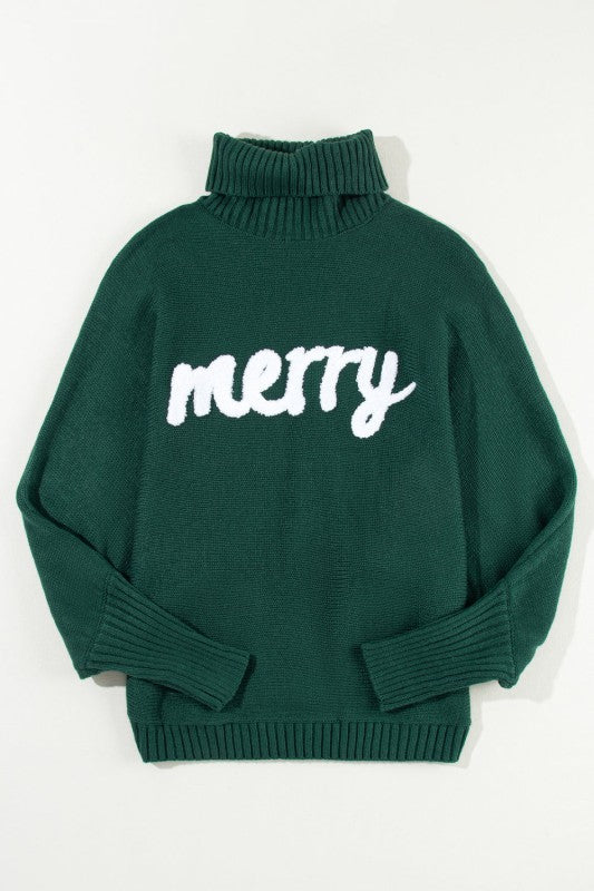 Christmas Merry Embroidered Puff Sleeve Turtleneck Shop Style & More | Fresh Looks, Everyday Deals & Free Shipping