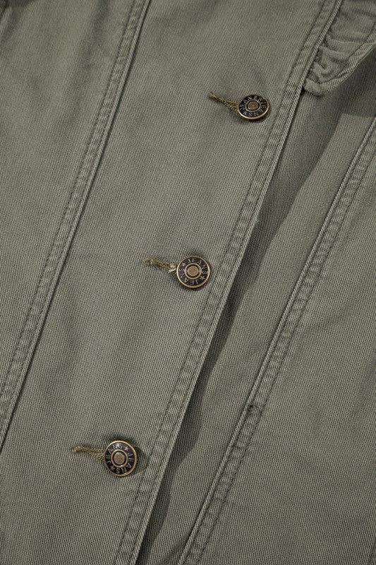 Denim Patchwork Ruffle Sleeve Jacket Vest See size chart under “more details” The Fashion Celestial