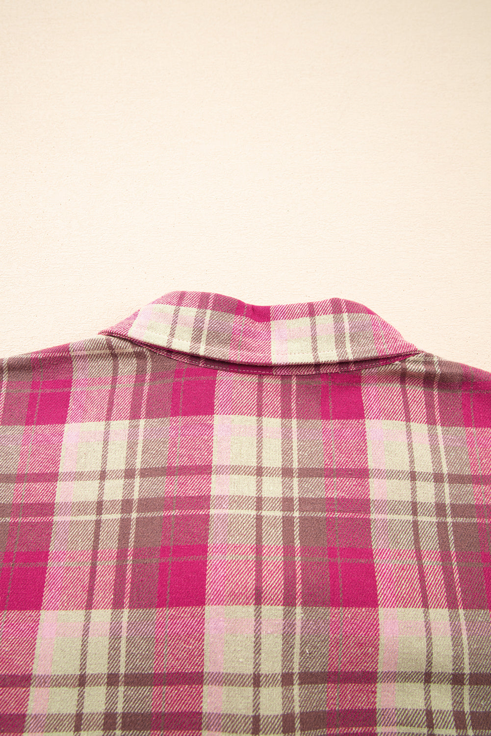 Pink Waffle Patch Pocket Plaid Patchwork Plus Size Shirt Garden Naked Curves