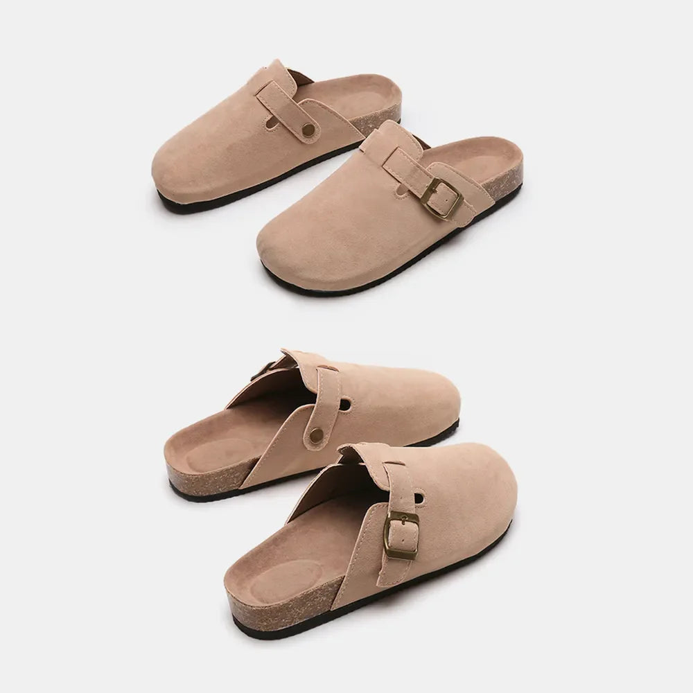 Suede Closed Toe Buckle Slide New Era Fashion LLc