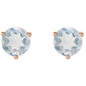 14K Rose Natural Blue Sheen Moonstone Earrings Ethereal Legacy Boutiques
