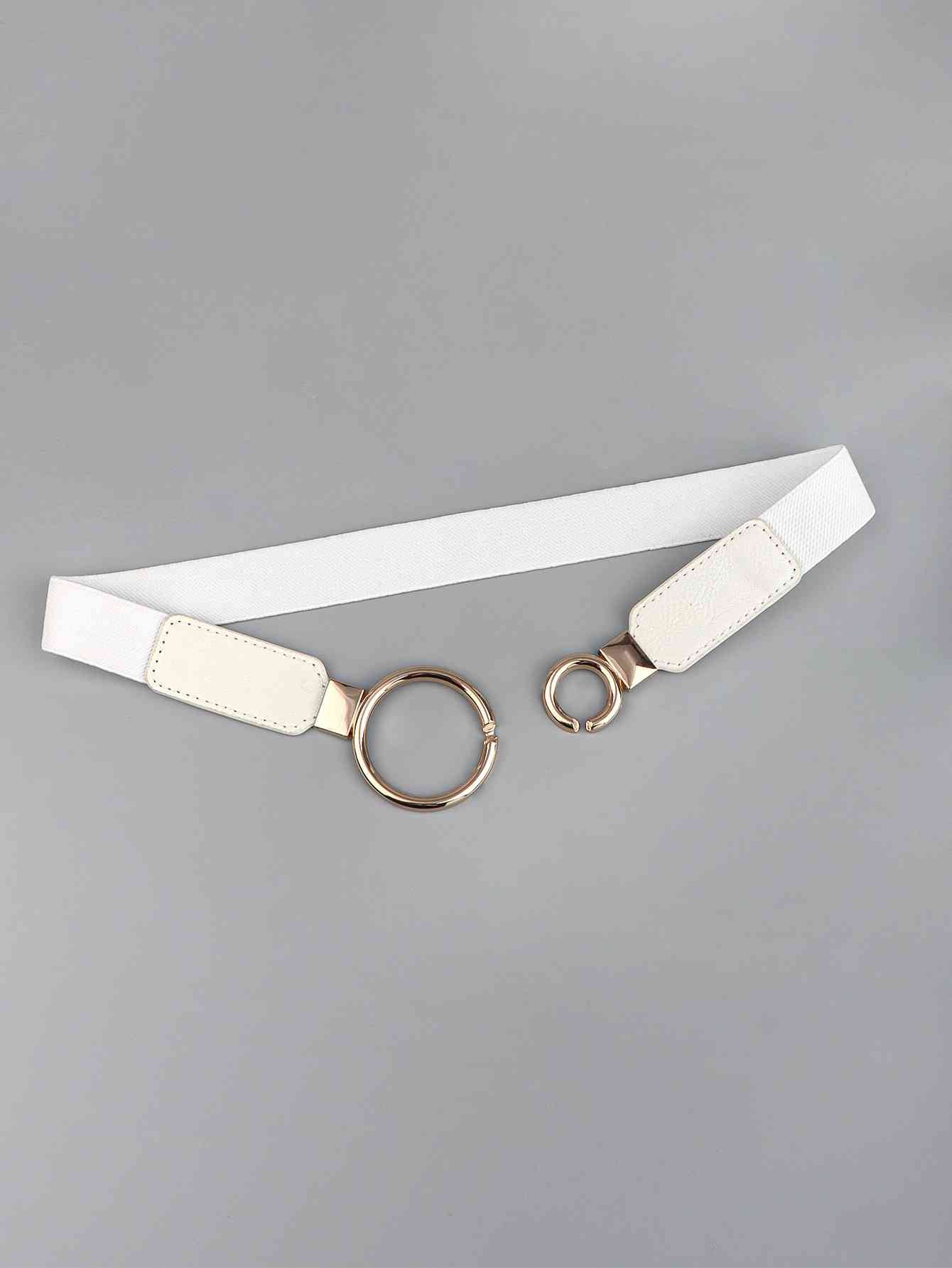 ElegantStyle Double Ring Buckle Elastic PU Belt – Adjustable Comfort Fit See size chart under “more details” The Fashion Celestial