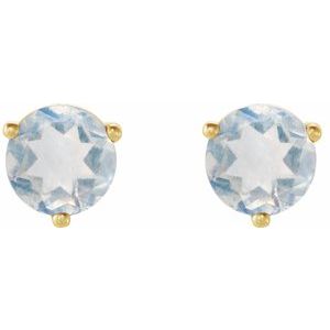 14K Yellow Natural Blue Sheen Moonstone Earrings Ethereal Legacy Boutiques