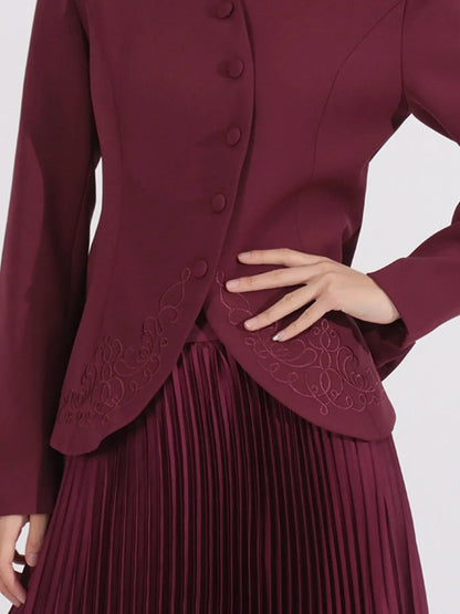 Button Up Long Sleeve Top and Pleated Skirt Set See size chart under “more details” The Fashion Celestial