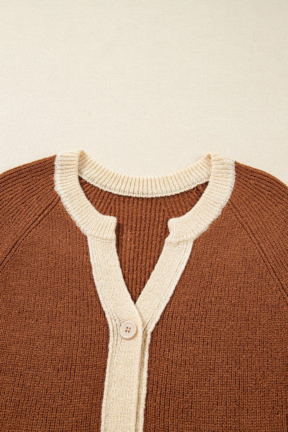 Contrast Trim Buttoned V-Neck Cropped Cardigan Shop Style & More | Fresh Looks, Everyday Deals & Free Shipping