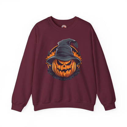 Scary Witch Pumpkin Halloween Crewneck Sweatshirt The Devil's Pickle