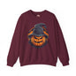 Scary Witch Pumpkin Halloween Crewneck Sweatshirt The Devil's Pickle