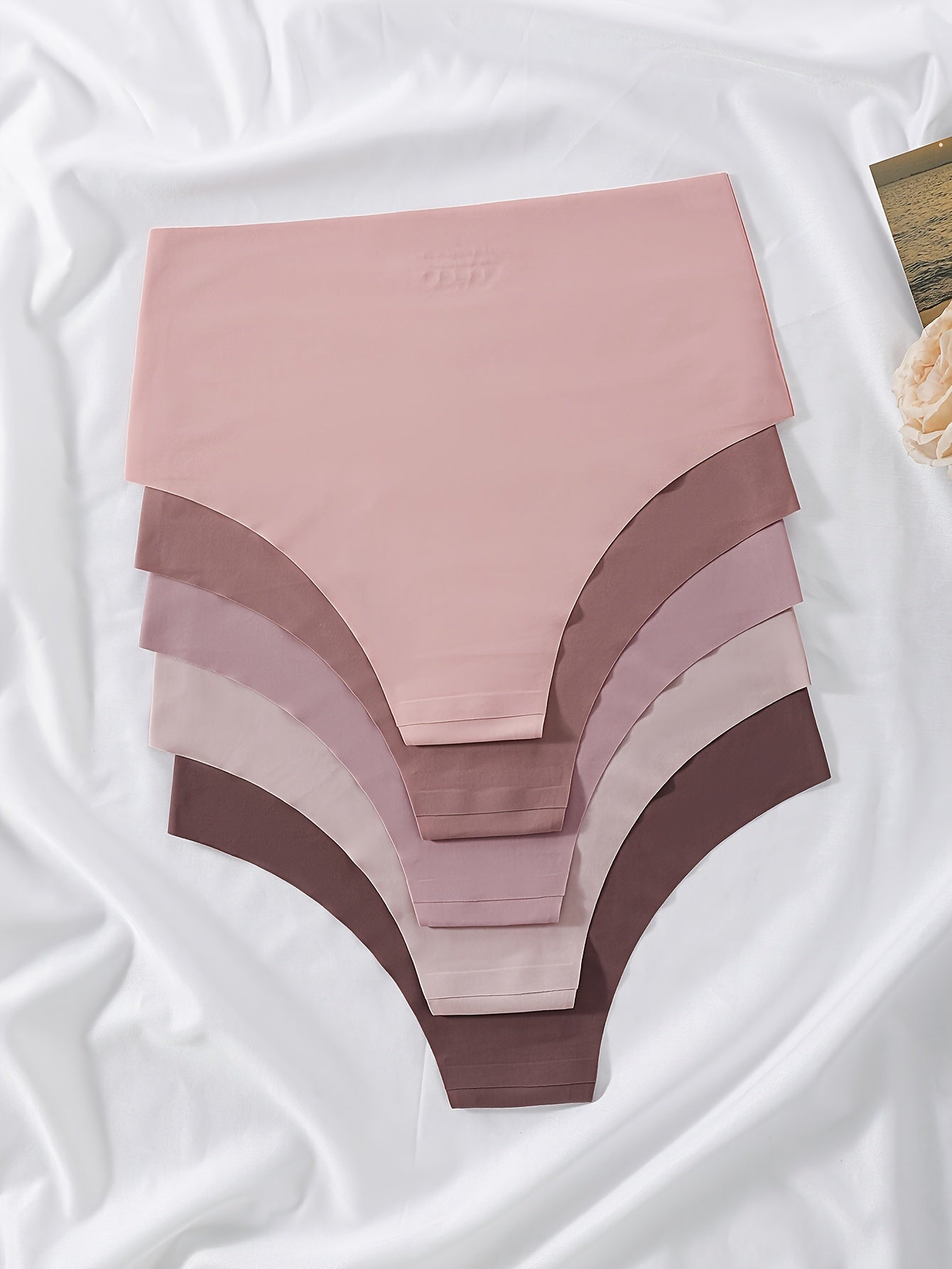 5-Pack Women's Solid Color Comfortable Breathable High-Waisted Briefs NovaCart