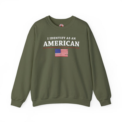 I Identify As An American Crewneck Sweatshirt The Devil's Pickle