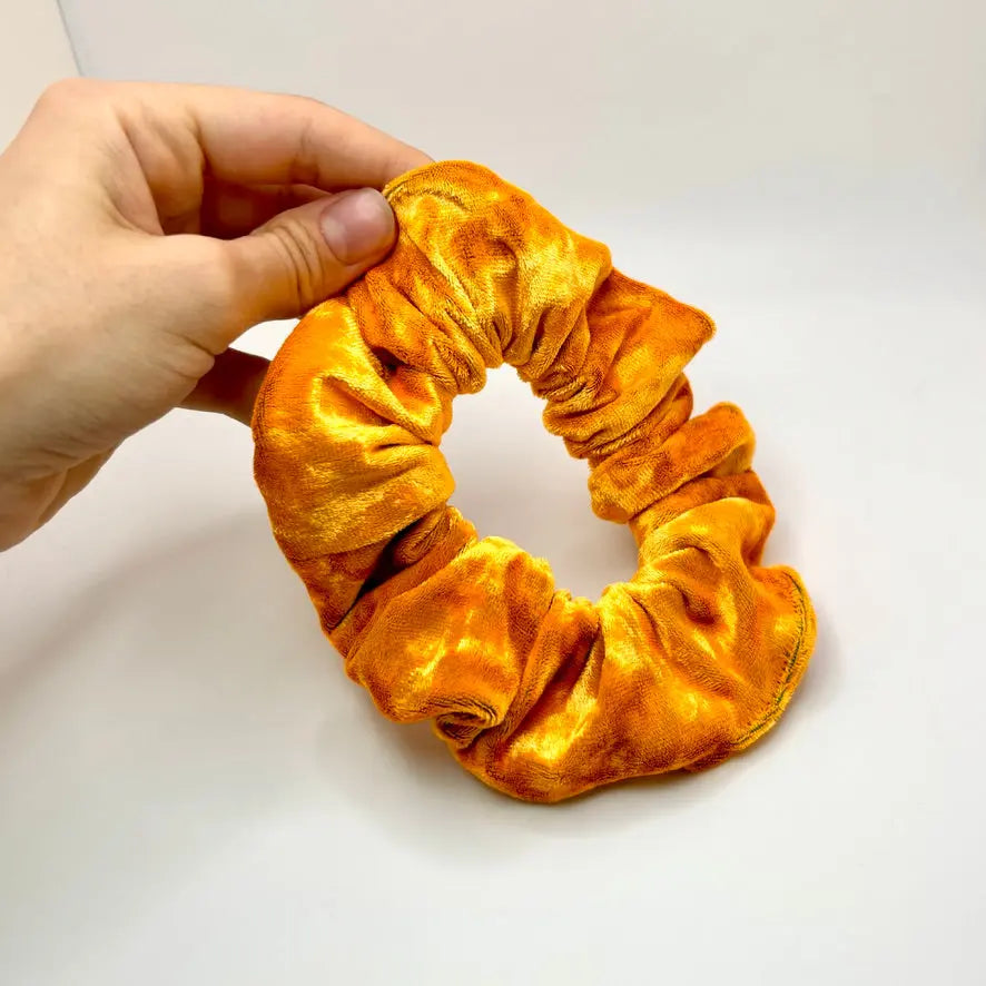 Mini Orange Crushed Velvet Scrunchie Enchanted Scrunch