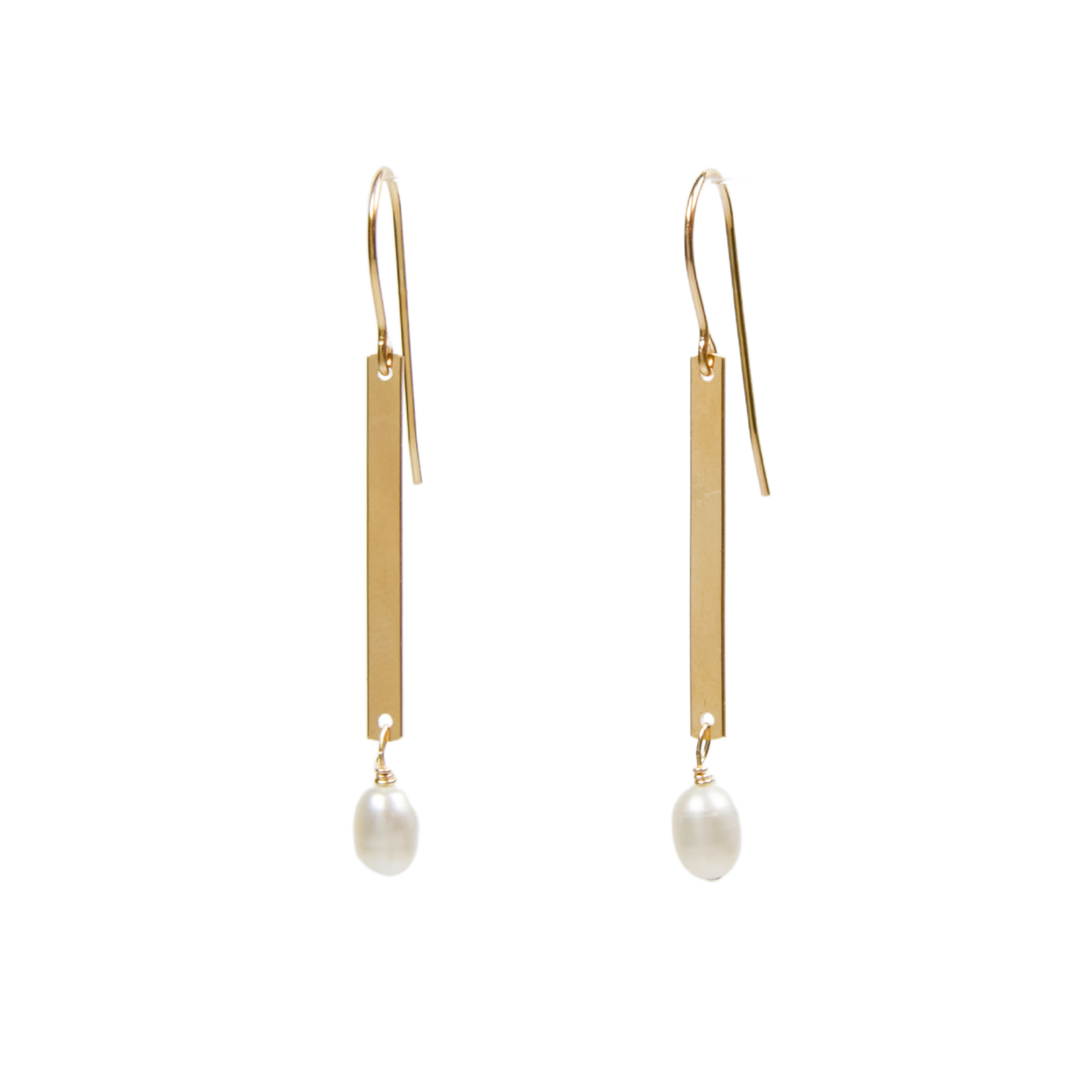 Bar and Pearl Earrings Emily Anne Designs LLC