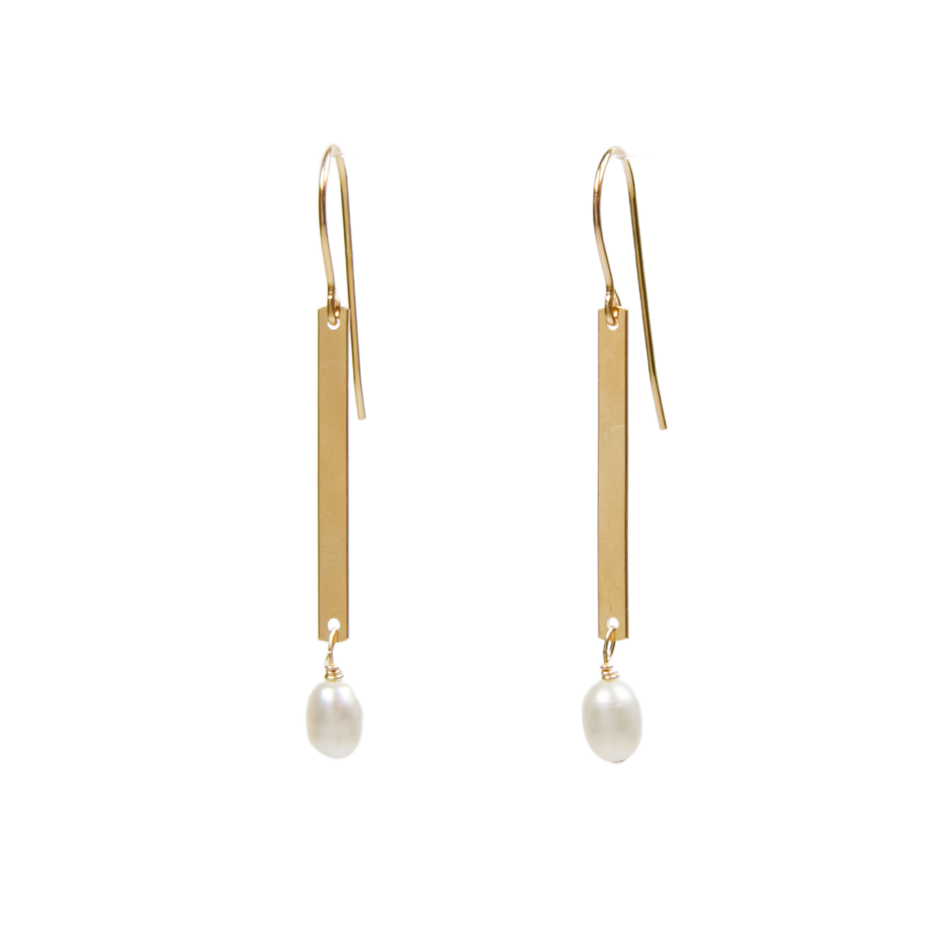 Bar and Pearl Earrings Emily Anne Designs LLC