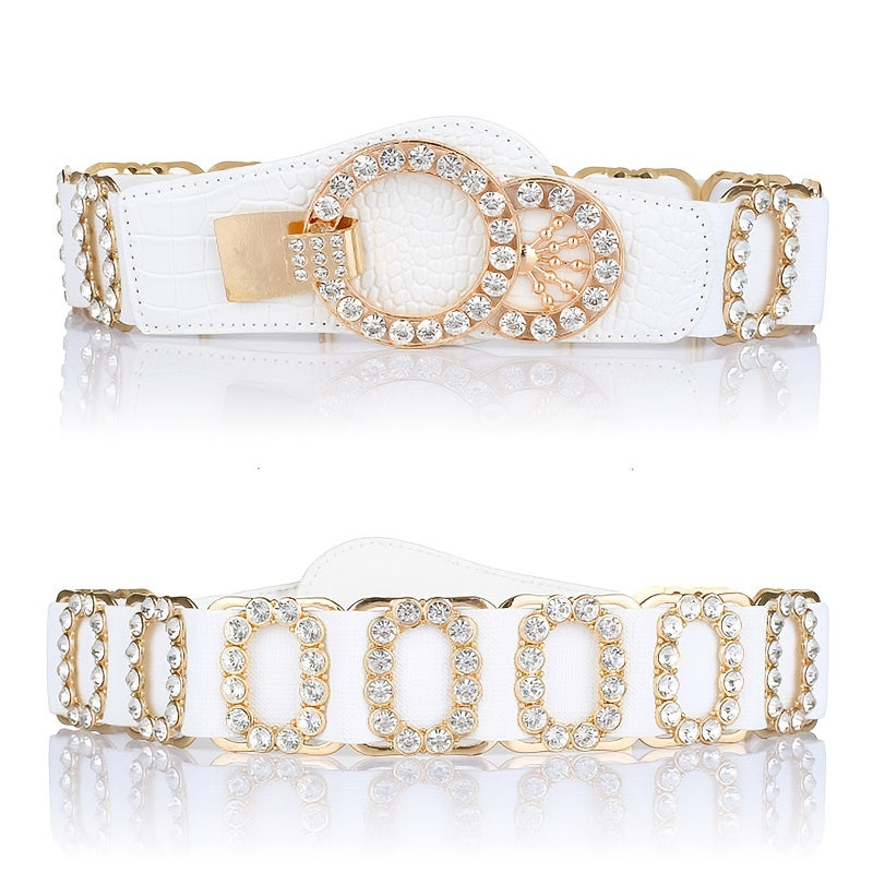 Women's Waist Belt Stretch Belt Women's Loose Elastic Belt Rhinestone Belt For Women NovaCart
