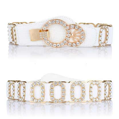Women's Waist Belt Stretch Belt Women's Loose Elastic Belt Rhinestone Belt For Women NovaCart
