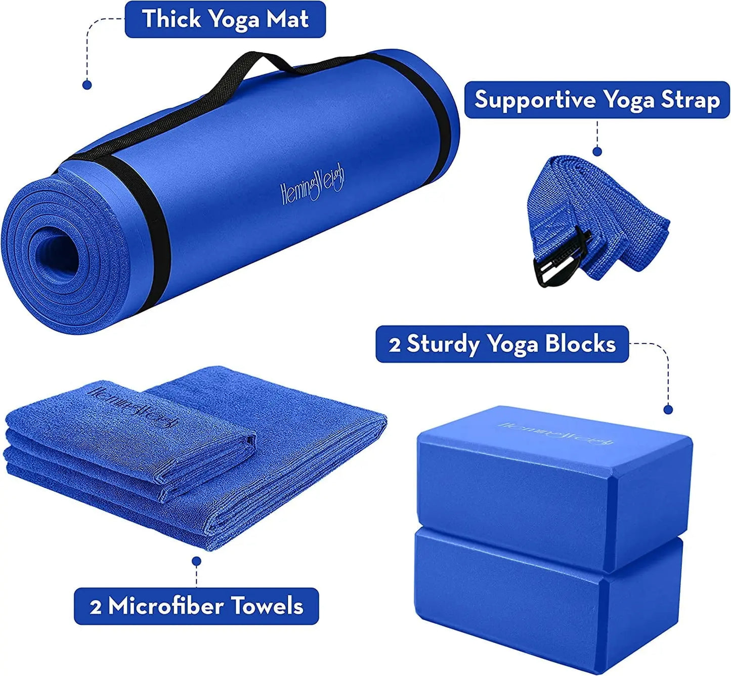 Elevate Your Yoga Practice with Our 6-Piece Non-Slip Yoga Mat Set - Perfect for Beginners!