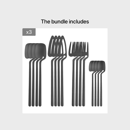 16pcs/24pcs Cutlery Set - Reusable Stainless Steel Dinnerware Set With Long Handle - Tableware Eating Utensils Set - Kitchen Supplies - For Family & Friends - Perfect for Everyday Use & Picnics NovaCart