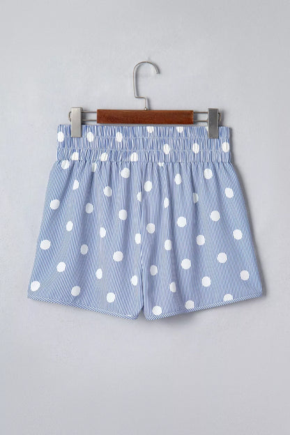 Polka Dot Striped Elastic Waist Shorts New Era Fashion LLc