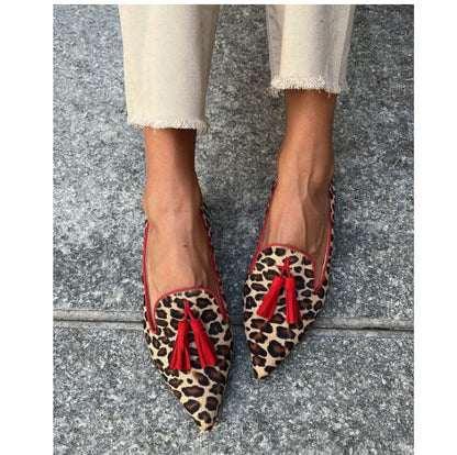 Cow Print Tassel Pumps Women | Casual Slip-On Style FitiqueFit