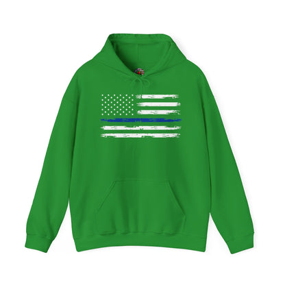 Thin Blue Line American Flag Hooded Sweatshirt The Devil's Pickle