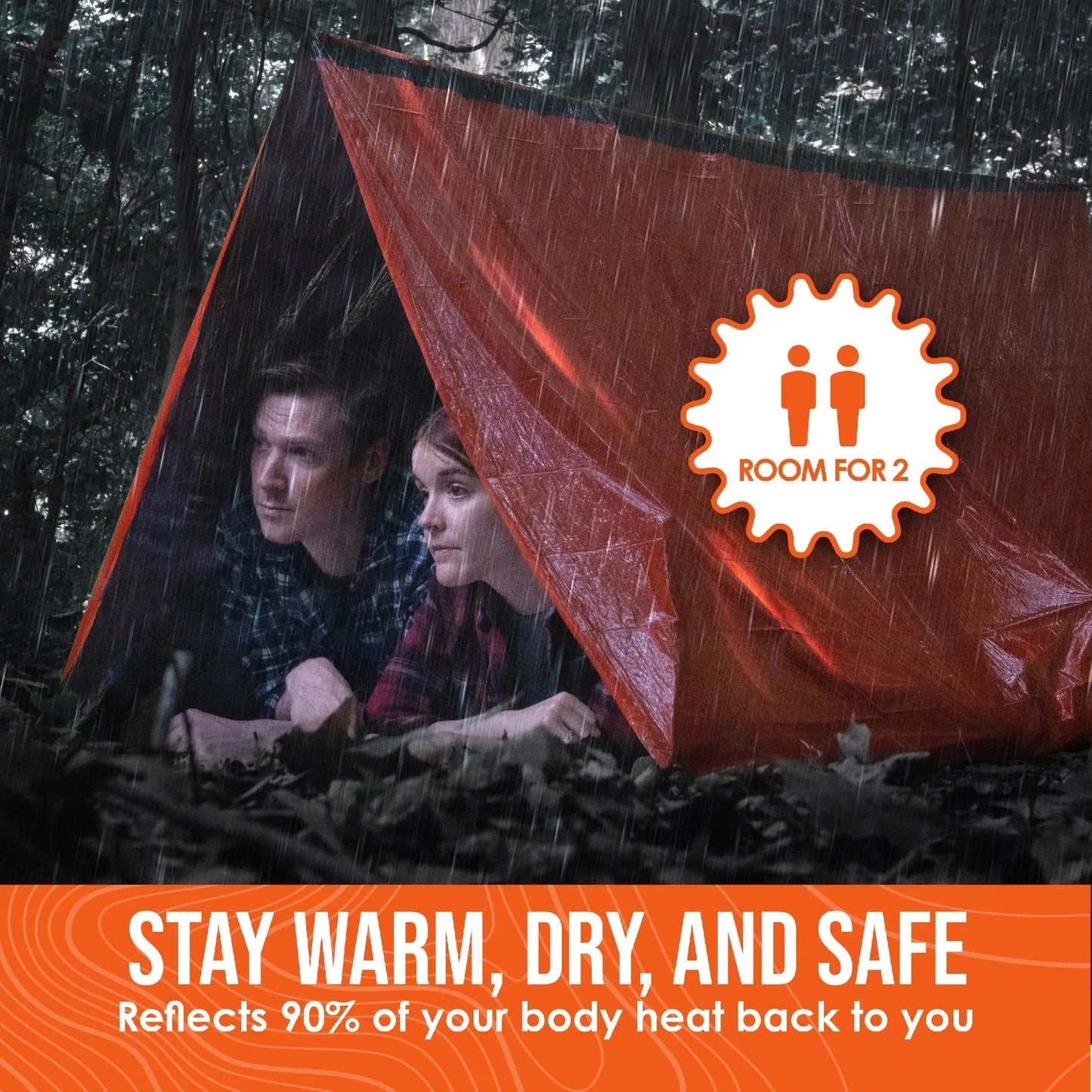 Go Time Gear Life Tent: Ultimate 2-Person Emergency Survival Shelter - Waterproof Thermal Tube Tent in Vibrant Orange