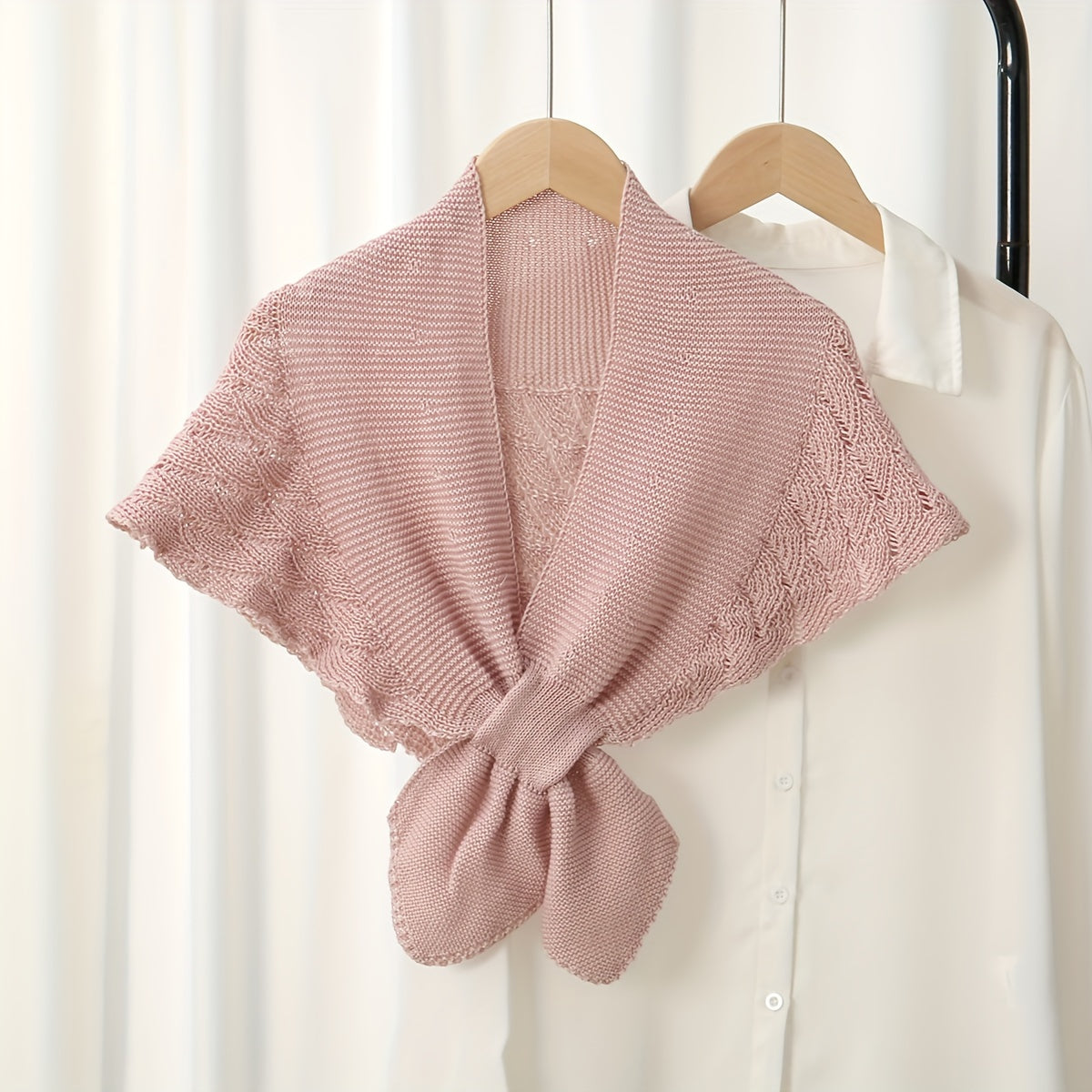 Women'S Stylish Openwork Yarn Shawl - Lightweight, Breathable Polyester, Perfect for Layering or Standalone Outfits, Machine Washable, Weekend Casual Wrap | Versatile Shawl | Stylish Knitwear, Shawls for Winter NovaCart