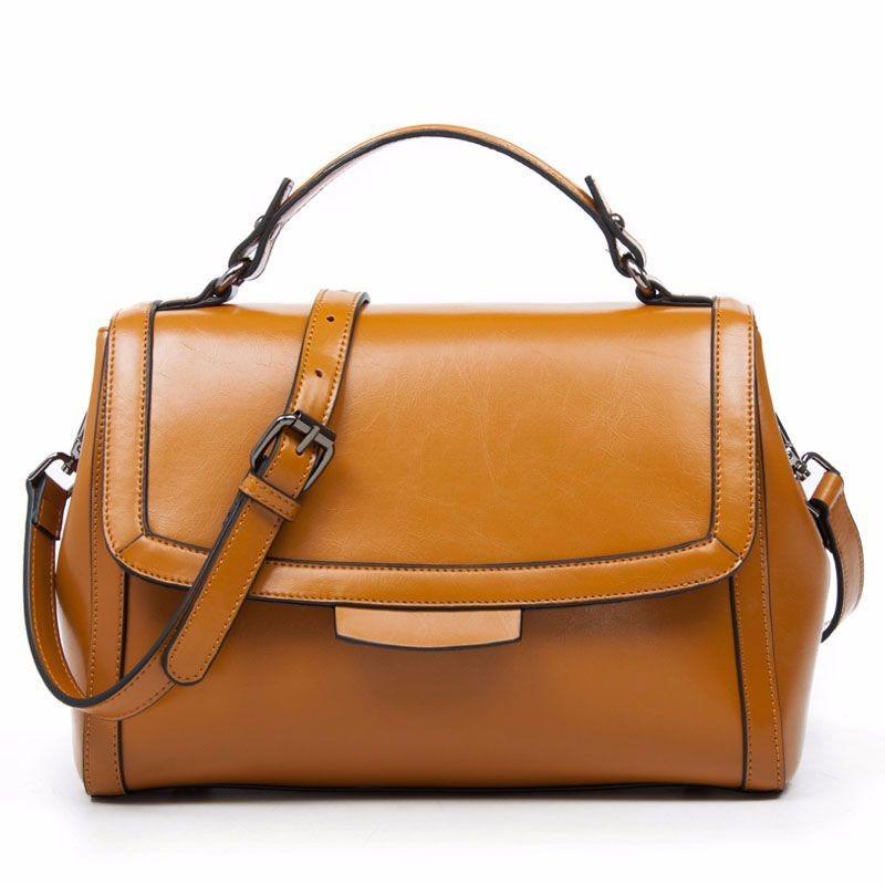 Luxury Genuine Leather Fashion Handbag for Cowgirls - Premium Black & Retro Brown Country in My Heart