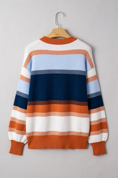 Colorblock Round Neck Long Sleeve Sweater Shop Style & More | Fresh Looks, Everyday Deals & Free Shipping