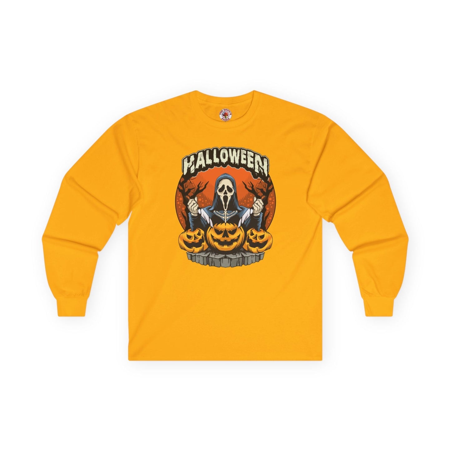 Screamer Killer Ghost Halloween Long Sleeve Tee The Devil's Pickle