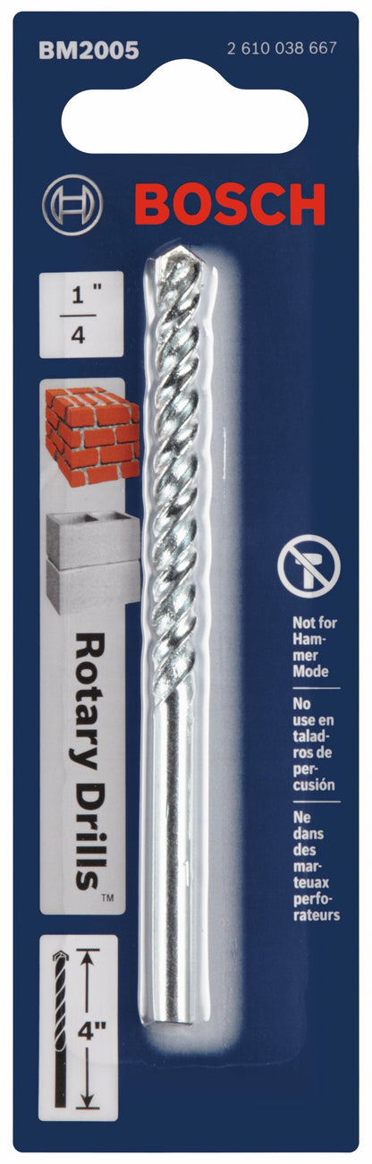 BOSCH BM2005 1/4 In. X 2 In. X 4 In. Fast Spiral Rotary Masonry Drill Bit VM Hardware