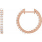 14K Rose 3/4 CTW Natural Diamond Inside-Outside Hinged 17.2 mm Hoop Earrings Ethereal Legacy Boutiques
