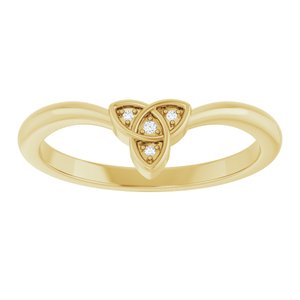 14K Yellow .01 CTW Natural Diamond Trinity Contour Band Ethereal Legacy Boutiques