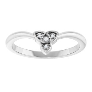 Platinum .01 CTW Natural Diamond Trinity Contour Band Ethereal Legacy Boutiques