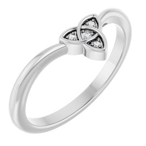 Platinum .01 CTW Natural Diamond Trinity Contour Band Ethereal Legacy Boutiques