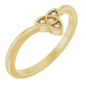 14K Yellow .01 CTW Natural Diamond Trinity Contour Band Ethereal Legacy Boutiques