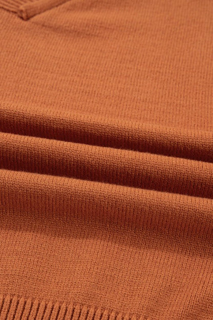 Colorblock Raw Edge Bubble Sleeve V-Neck Sweater Shop Style & More | Fresh Looks, Everyday Deals & Free Shipping