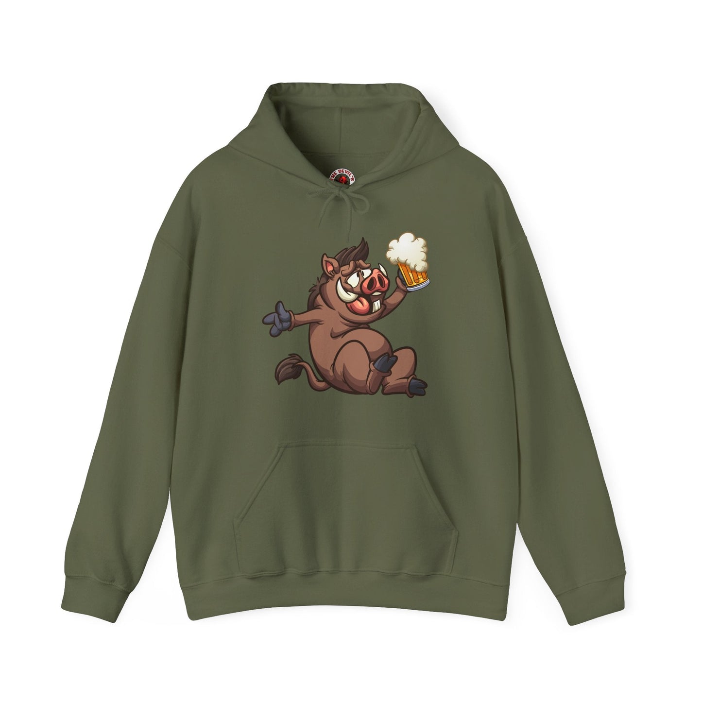 Beer Drinking Boar Hooded Sweatshirt The Devil's Pickle