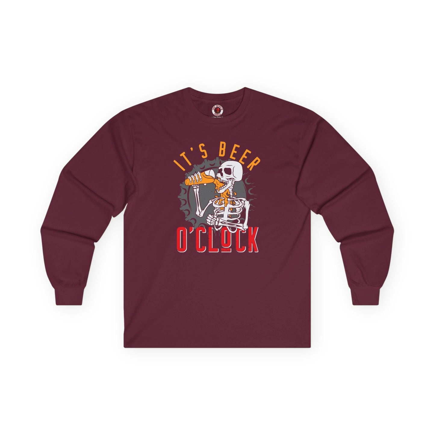 It's Beer O'Clock Skeleton Long Sleeve Tee The Devil's Pickle