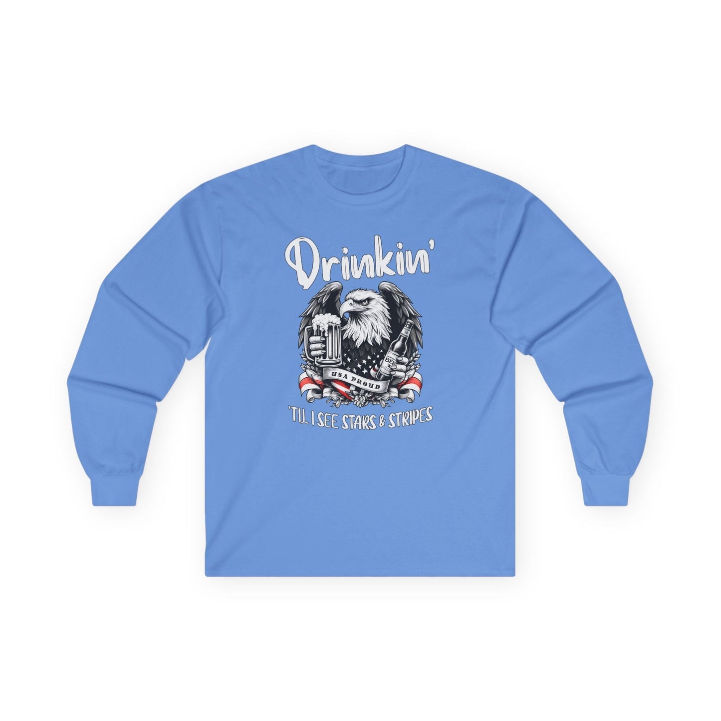 Drinkin' Til I See Stars & Stripes Long Sleeve Tee The Devil's Pickle