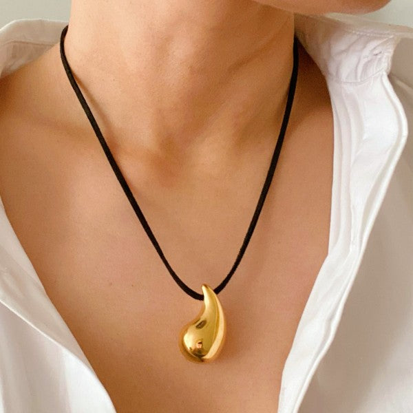 Black Leather Teardrop Necklace Shop Style & More | Fresh Looks, Everyday Deals & Free Shipping