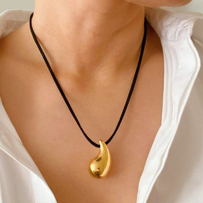 Black Leather Teardrop Necklace Shop Style & More | Fresh Looks, Everyday Deals & Free Shipping